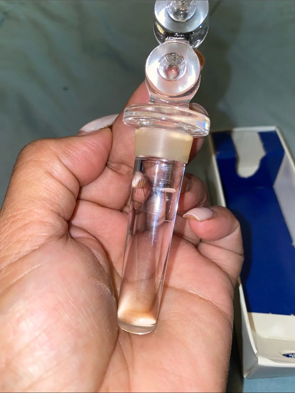 Mikasa Crystal Bubble Wine Stopper - wClear Glass with Blue Accent